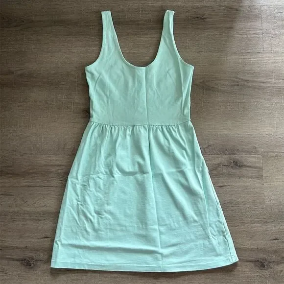 slim fit dress slacks Mint Green Essence: Simple Solid Color Casual Loose Summer Dress With  Asymmetric Hemline main image 0